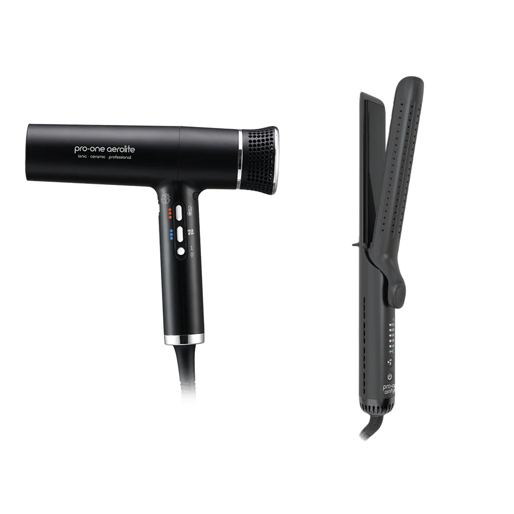 Aerolite Black Hairdryer & Airstyler Duo