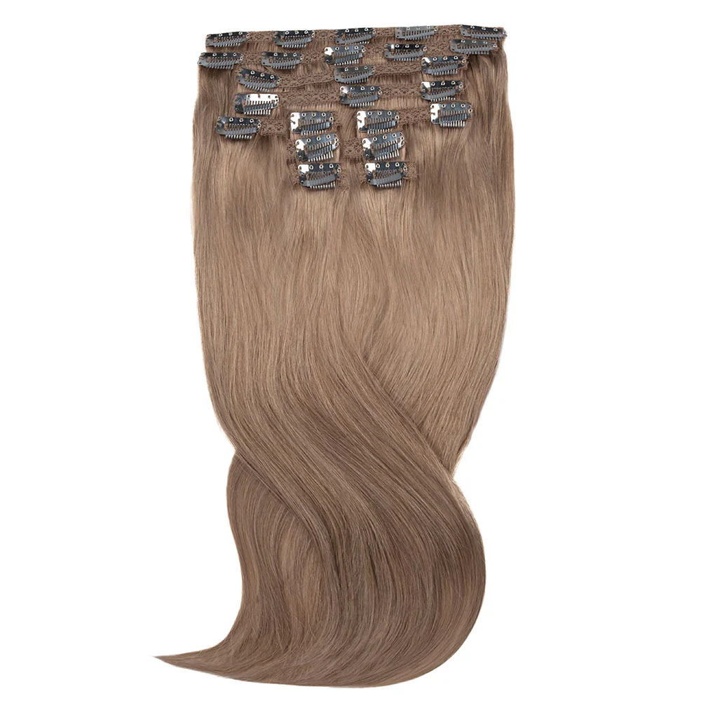 20" Human Hair 9pc Clip In - #17 Almond Blonde - Image 2