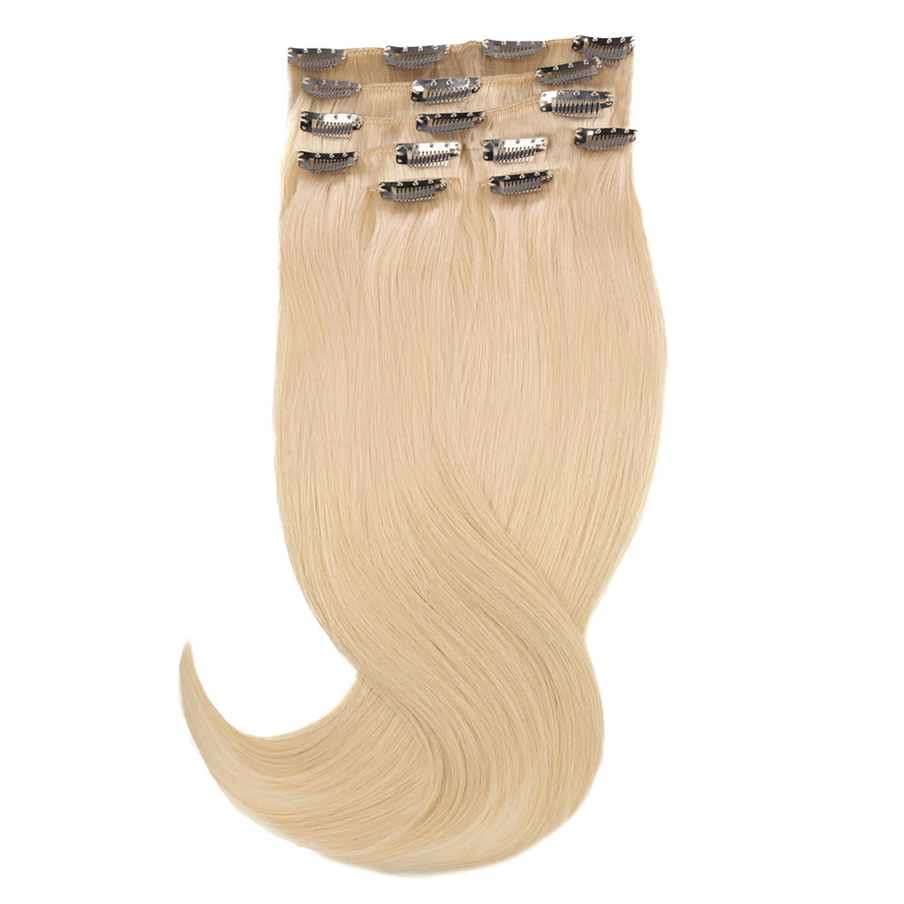 20" Human Hair 7pc Clip In - #613 Light Blonde - Image 2