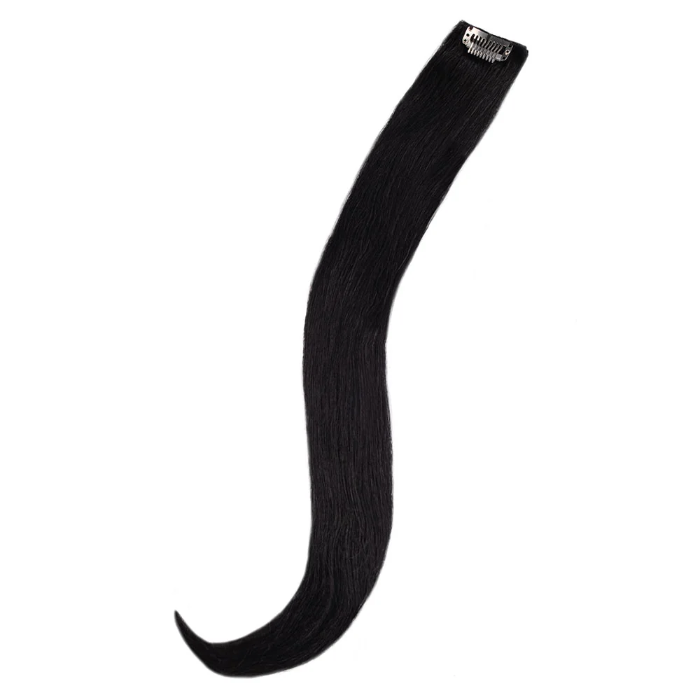 20" Human Hair Single Clip-in - #1 Black - Image 2