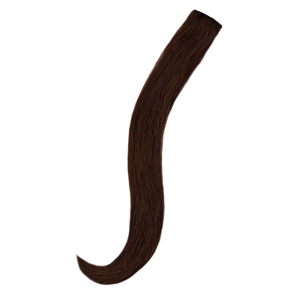 20" Human Hair Single Clip-in -  #2 Chocolate Brown