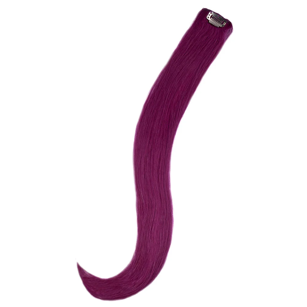 20" Human Hair Single Clip-in - Purple - Image 2