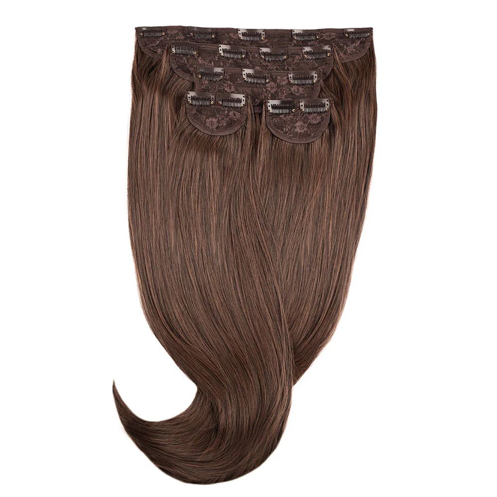 22" Synthetic 5pc Clip In - #2/10 Chocolate Brown/Caramel - Image 2