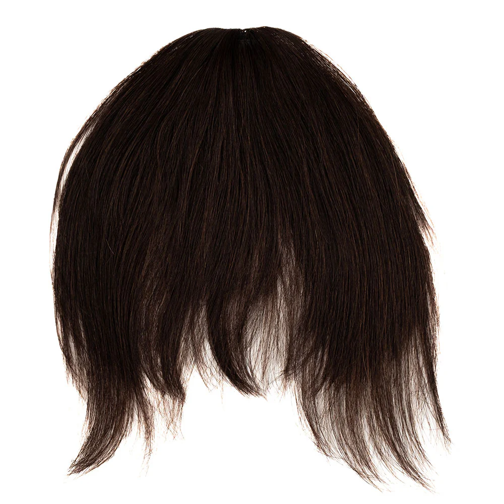 Human Hair Clip in Fringe - #1B Dark Brown