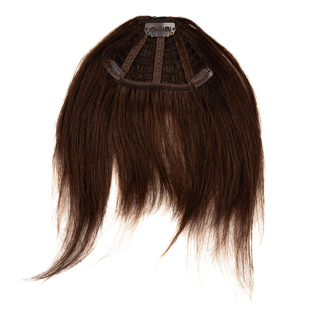 Human Hair Clip in Fringe - #2 Chocolate Brown - Image 2