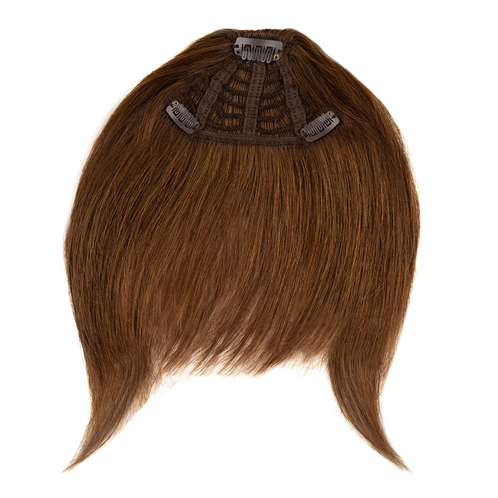 Human Hair Clip in Fringe - #6 Light Brown - Image 2
