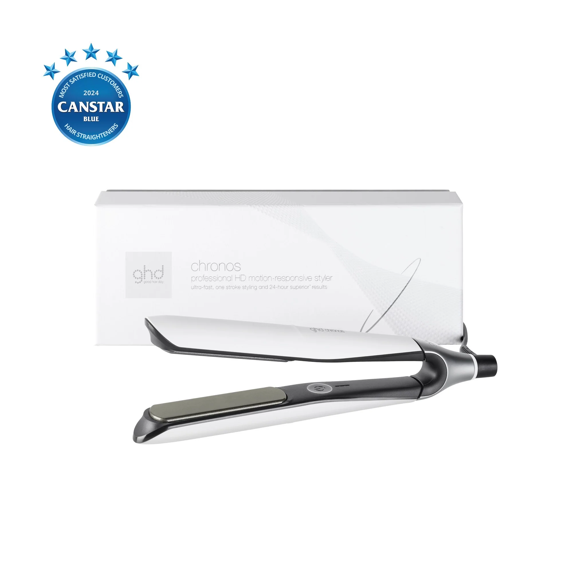 Chronos Ultra-Fast HD Hair Straightener in White - Image 3