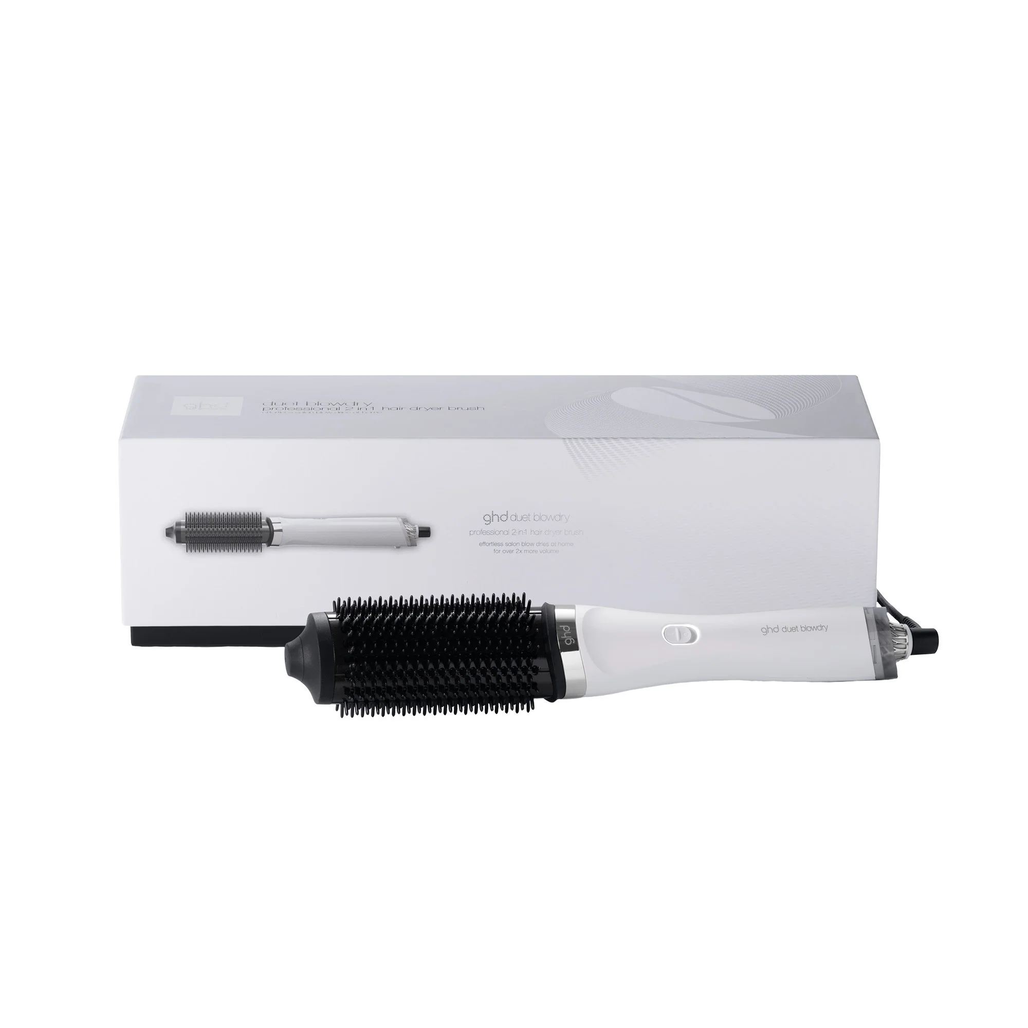 Duet Blow Dry 2-In-1 Hair Dryer Brush - White - Image 8
