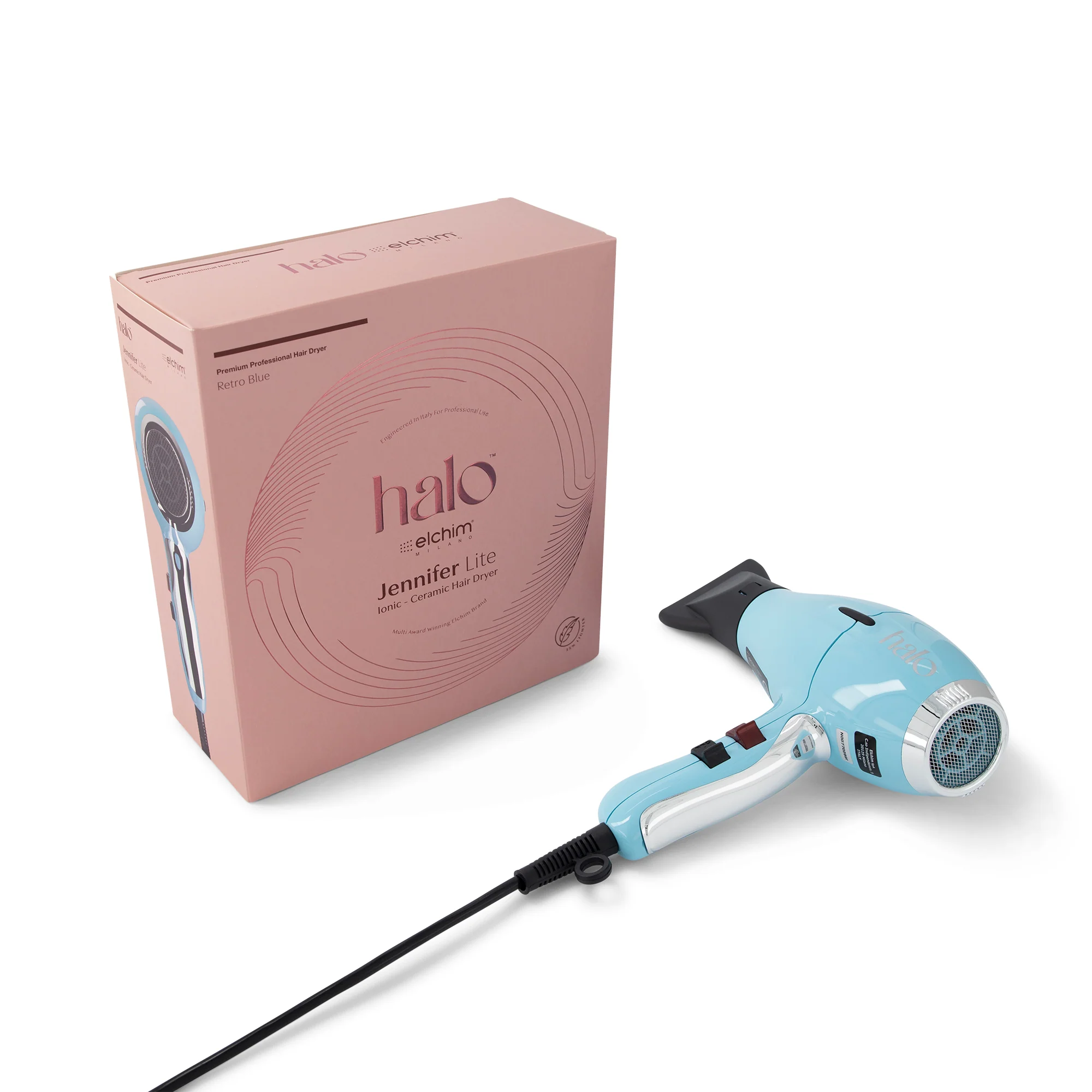 by Elchim Jennifer Lite Ionic-Ceramic Hair Dryer - Retro Blue - Image 3