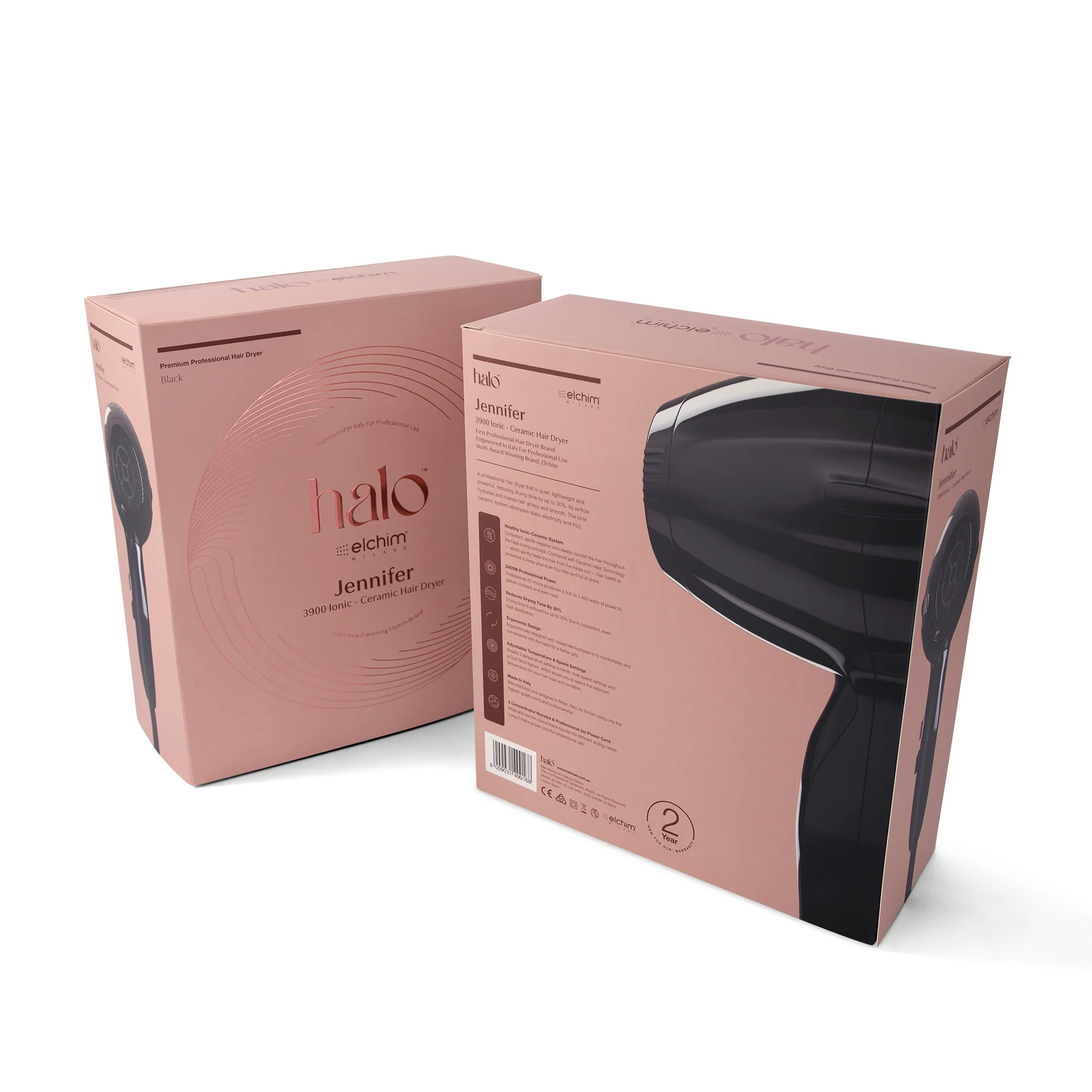 by Elchim Jennifer 3900 Ionic-Ceramic Hair Dryer - Black - Image 4
