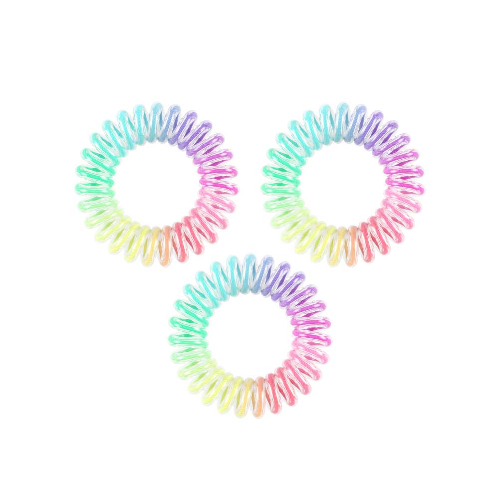 Power Hair Spiral Hair Ties Magic Rainbow 3pc - Image 2