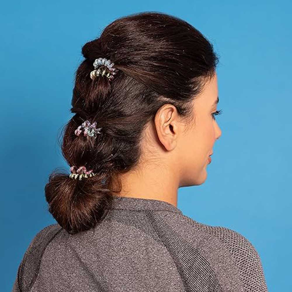 Power Hair Spiral Hair Ties Magic Rainbow 3pc - Image 3