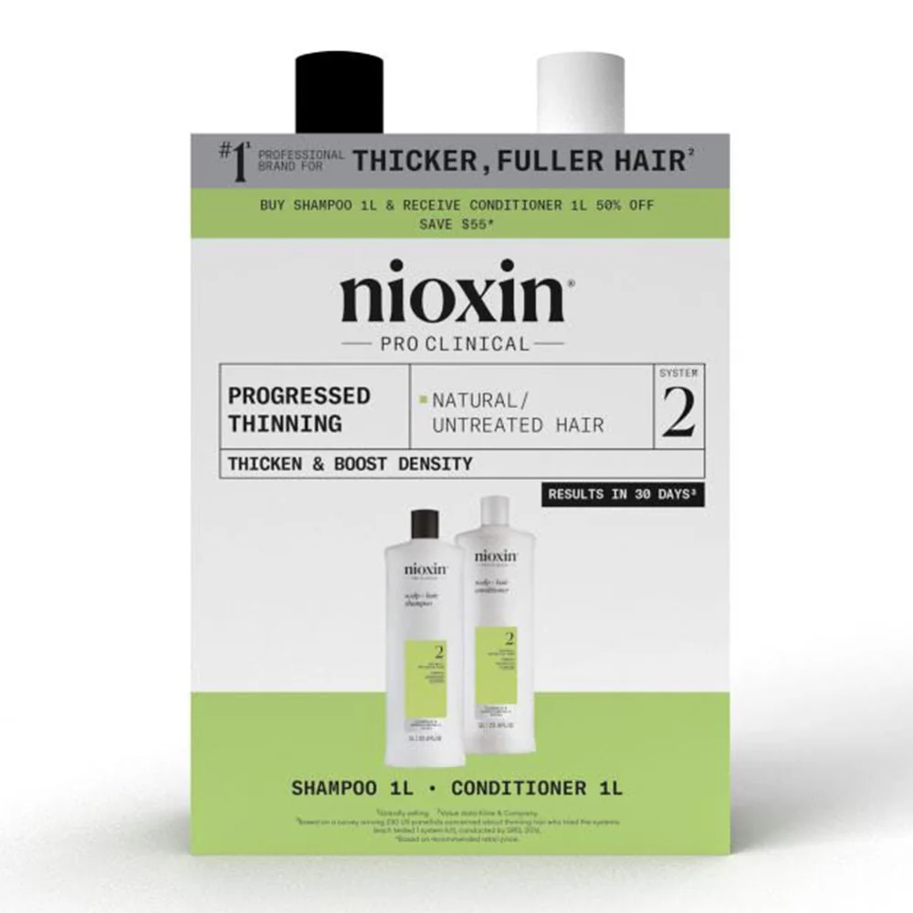 Scalp + Hair Thickening System 2 Shampoo + Conditioner 1L Duo - Image 2