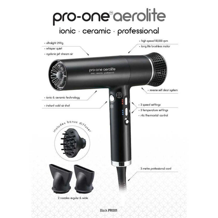 Aerolite Hairdryer - Black - Image 3