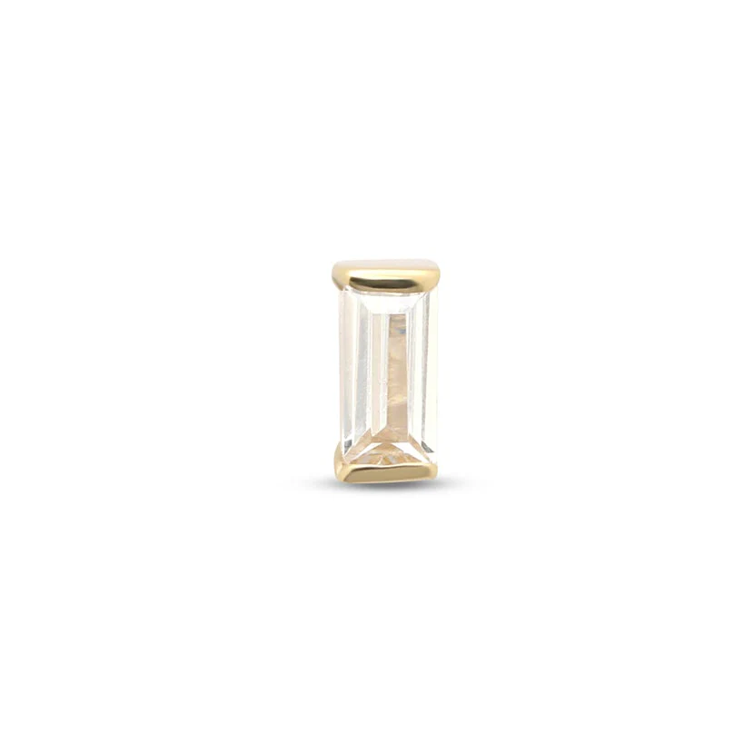 14Kt Gold Jewelled Bijou Earring - 8mm Labret - Image 2