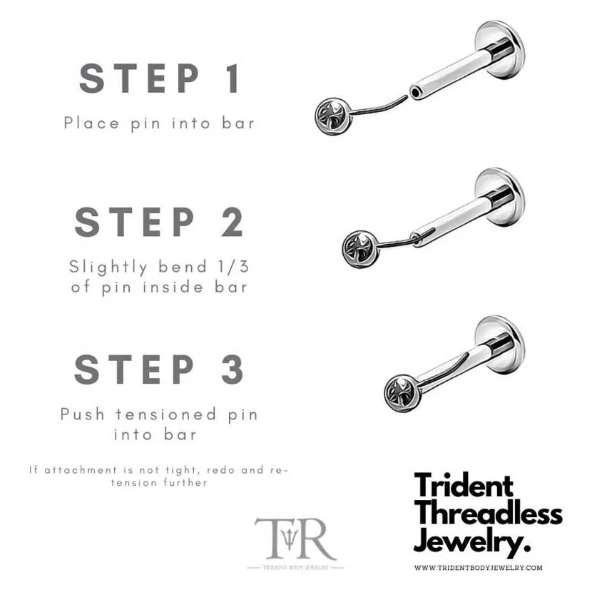 14Kt Gold Jewelled Triplet Earring - 6mm Labret - Image 4