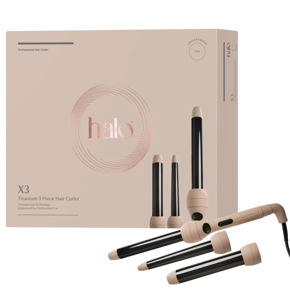 X3 Titanium 3 Piece Hair Curler - Chai - Image 6