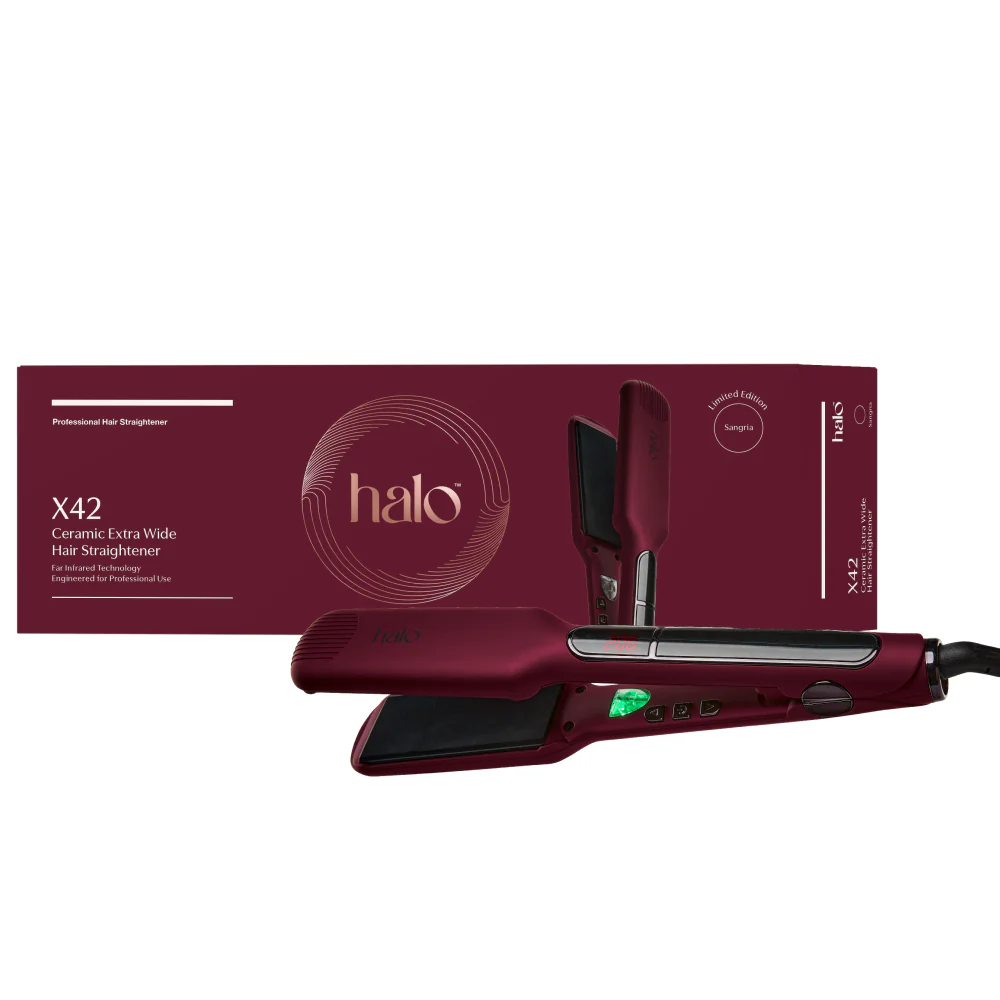 X42 Ceramic Extra Wide Hair Straightener - Sangria - Image 4